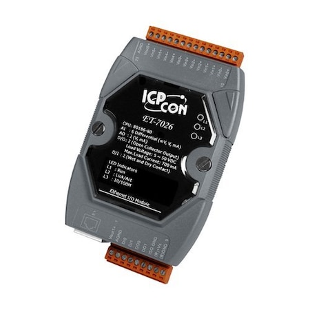 Icp Das 6 channel analog input, 2 channel analog output, 2 digital inputs and 2 digital outputs ET-7026